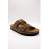 Sandales cuir marron homme double brides OTHER STEP