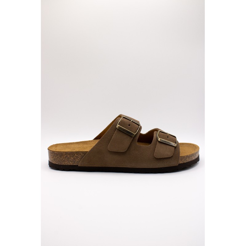 Sandales cuir marron homme double brides OTHER STEP