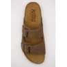 Sandales cuir marron homme double brides OTHER STEP