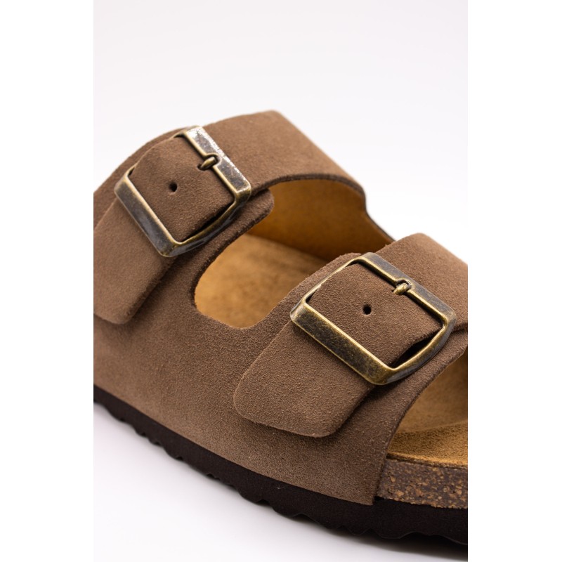Sandales cuir marron homme double brides OTHER STEP