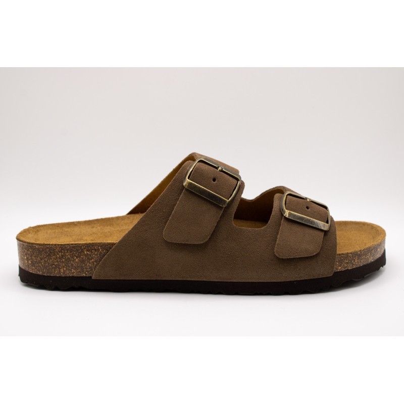 Sandales cuir marron homme double brides OTHER STEP