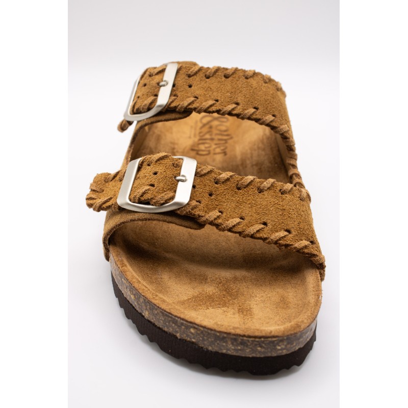 Sandales cuir tressé femme double brides DEIDA