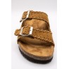 Sandales cuir tressé femme double brides DEIDA
