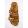 Sandales cuir tressé femme double brides DEIDA
