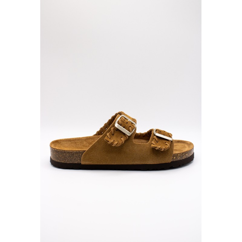 Sandales cuir tressé femme double brides DEIDA