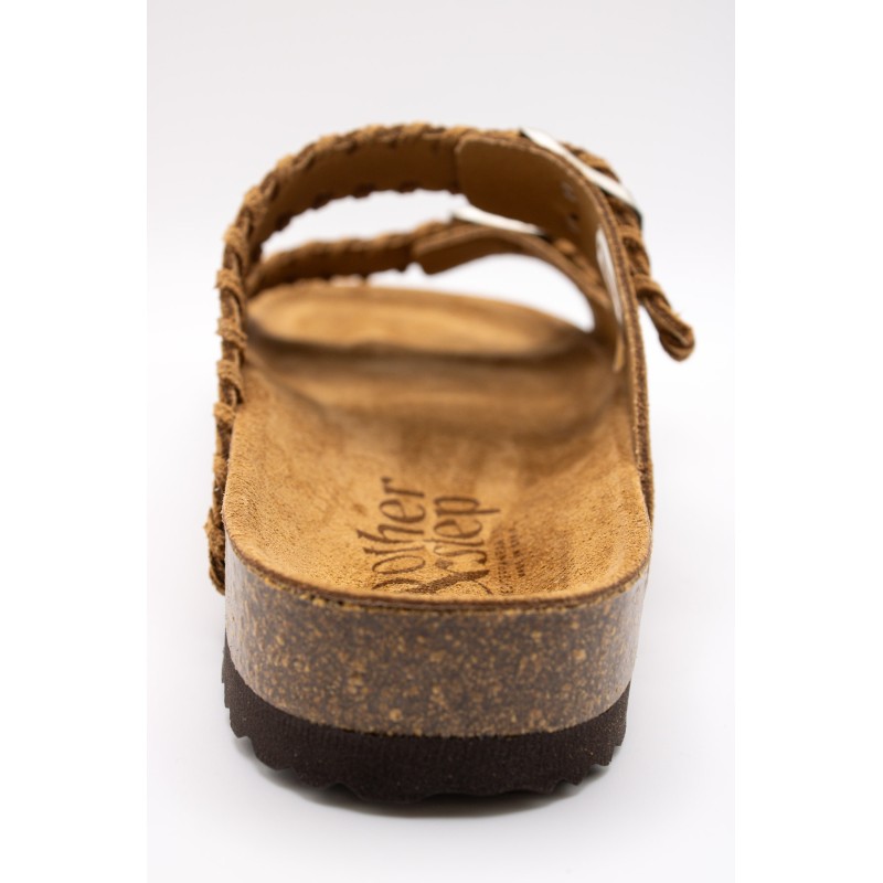 Sandales cuir tressé femme double brides DEIDA