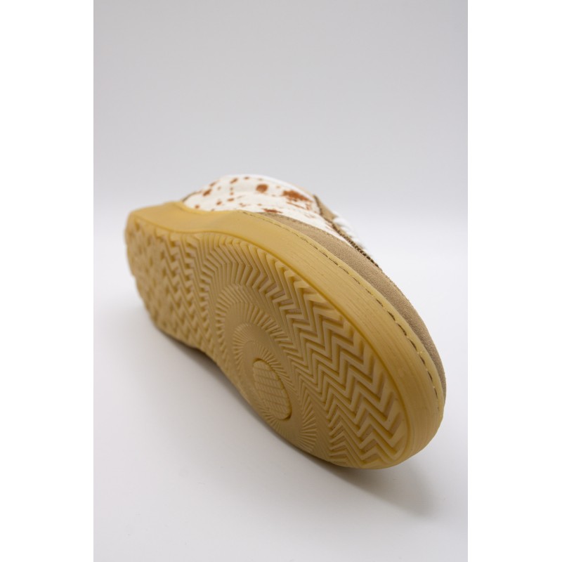 Baskets cuir beige femme Éléa poils vache OTHER STEP