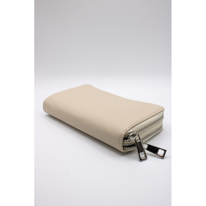 Portefeuille en cuir écru - MARLON Femme