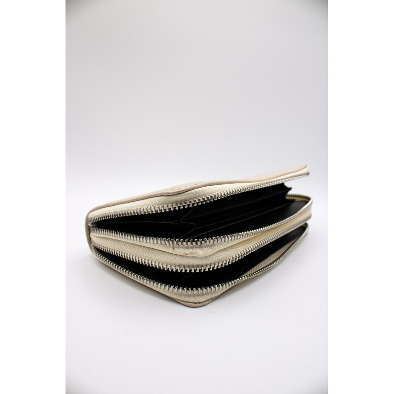 Portefeuille en cuir écru - MARLON Femme
