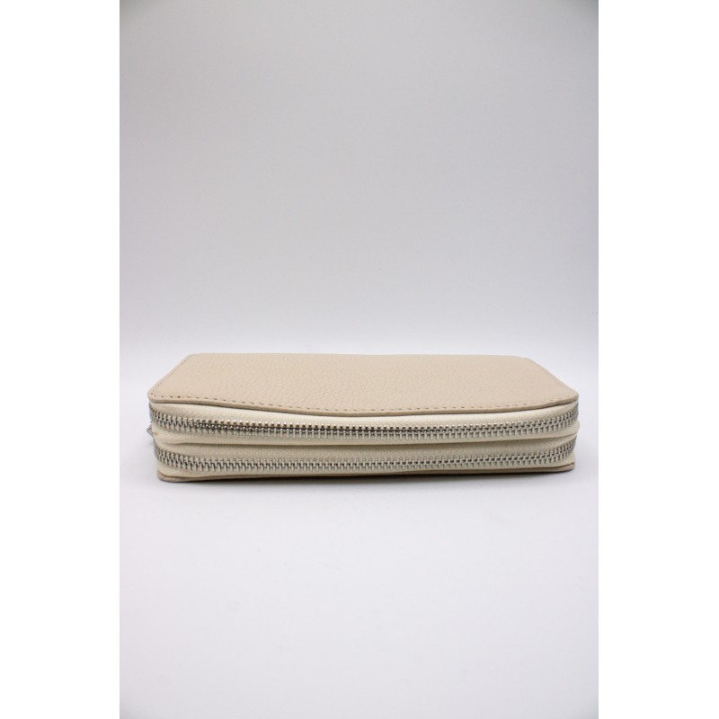 Portefeuille en cuir écru - MARLON Femme