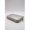 Porte-monnaie cuir argenté femme