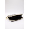 Porte-monnaie cuir argenté femme