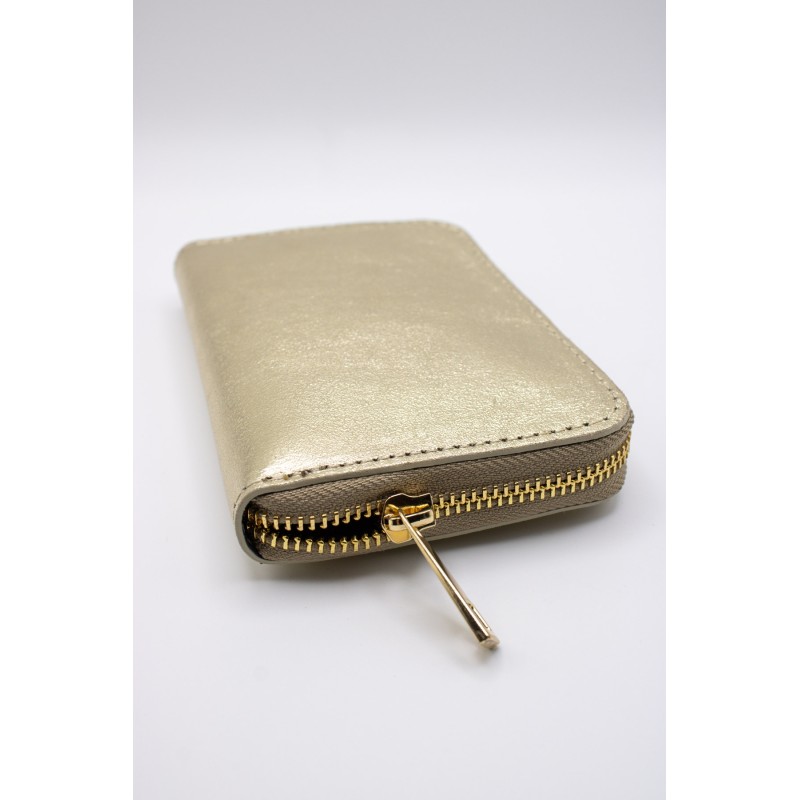 Porte-monnaie en cuir doré - MARLON Femme