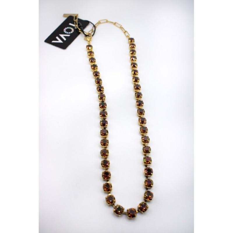 Collier Sarina Swarovski  chocolat - TOVA Femme