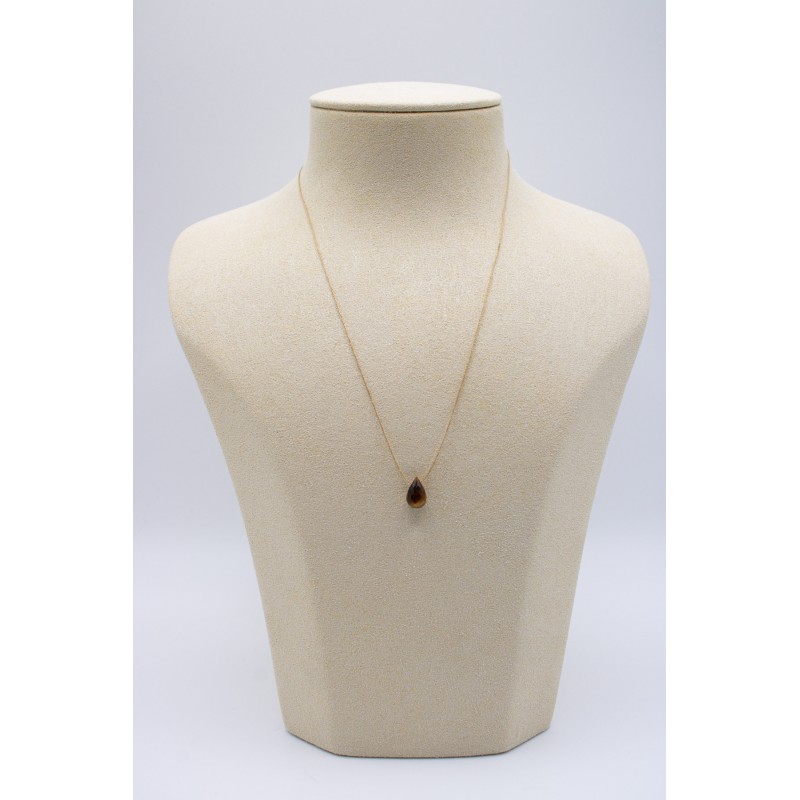 Collier goutte oeil de tigre - UNE A UNE