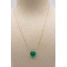 Collier cœur onyx vert - UNE A UNE