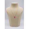 Collier goutte agathe rose - UNE A UNE