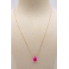 Collier goutte agathe rose - UNE A UNE