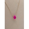 Collier goutte agathe rose - UNE A UNE