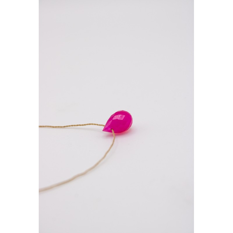 Collier goutte agathe rose - UNE A UNE