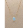 Collier goutte agathe bleu azur Une à Une