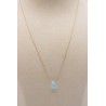 Collier goutte agathe bleu azur Une à Une