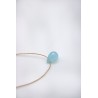 Collier goutte agathe bleu azur Une à Une
