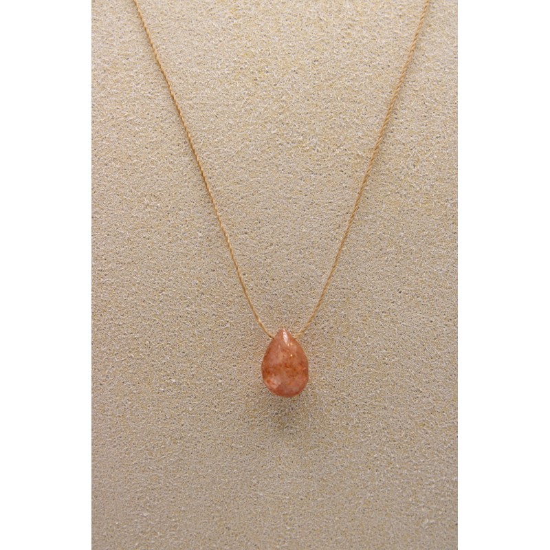Collier goutte Sunny Stone camel Une à Une