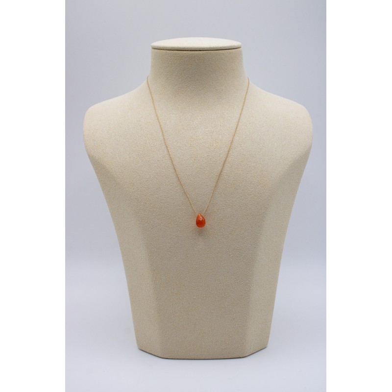 Collier goutte cornaline - UNE A UNE