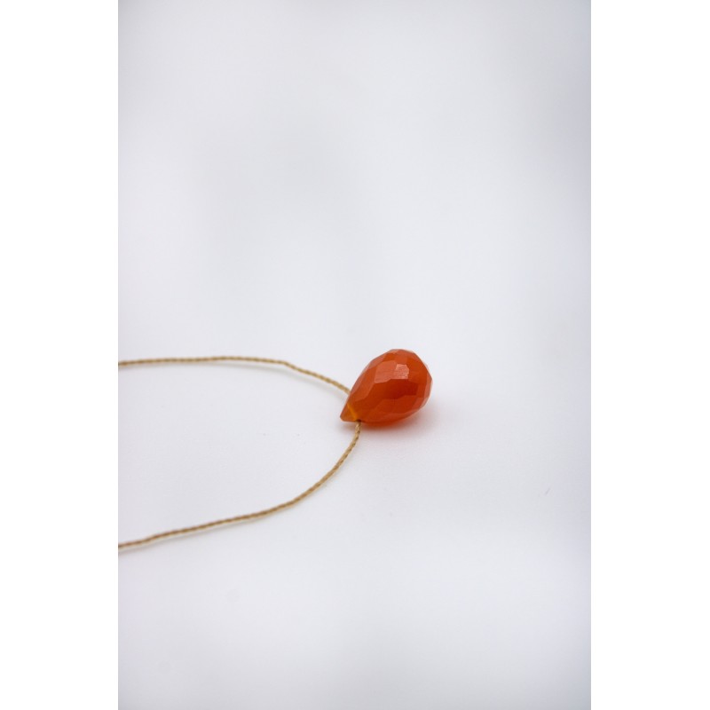 Collier goutte cornaline - UNE A UNE