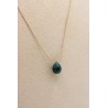 Collier goutte beryl emeraude - UNE A UNE