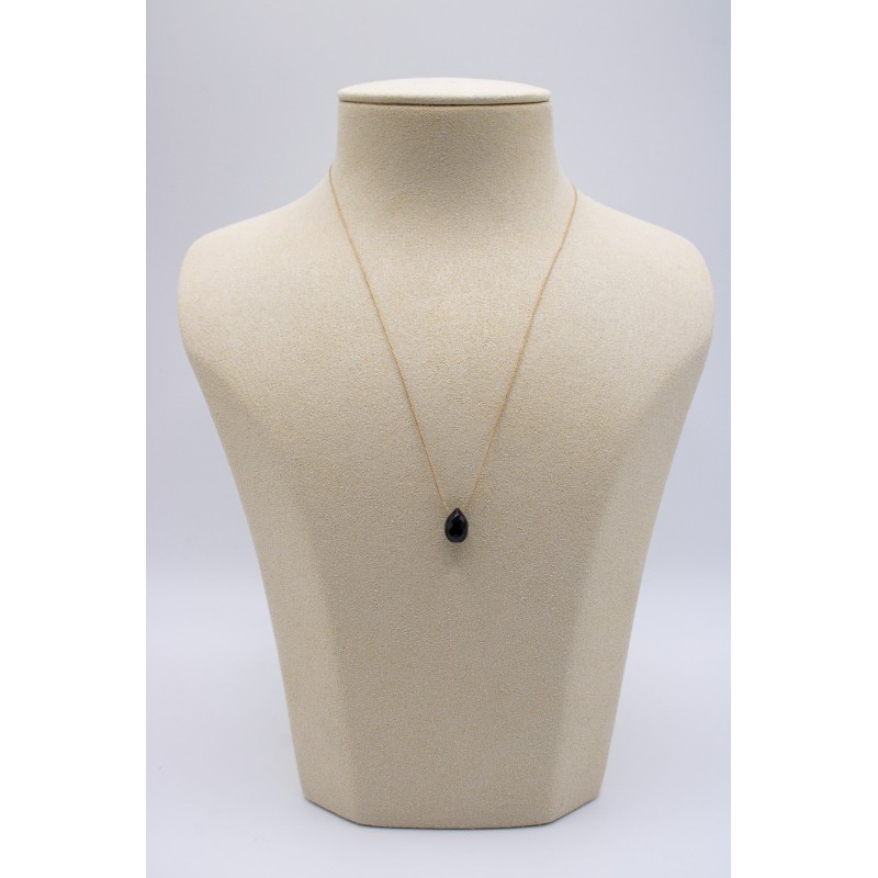 Collier goutte onyx noir - UNE A UNE