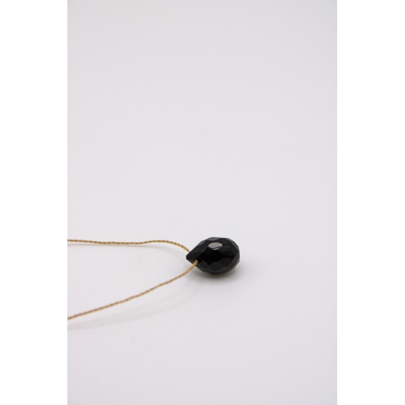 Collier goutte onyx noir - UNE A UNE