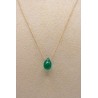 Collier goutte onyx vert - UNE A UNE