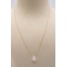 Collier goutte quartz rose - UNE A UNE