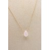 Collier goutte quartz rose - UNE A UNE