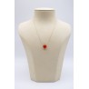 Collier coeur cornaline - UNE A UNE