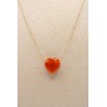 Collier coeur cornaline - UNE A UNE