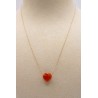 Collier coeur cornaline - UNE A UNE
