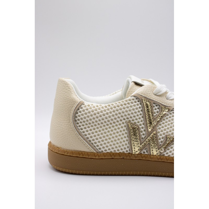 Baskets Vanessa Wu BK2843 Aura femme écru et doré