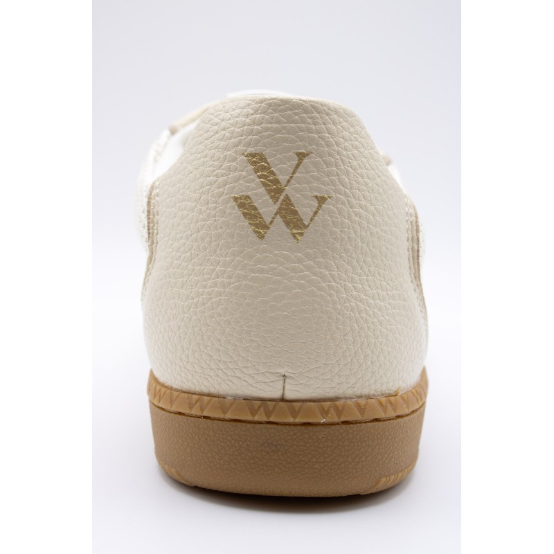 Baskets Vanessa Wu BK2843 Aura femme écru et doré