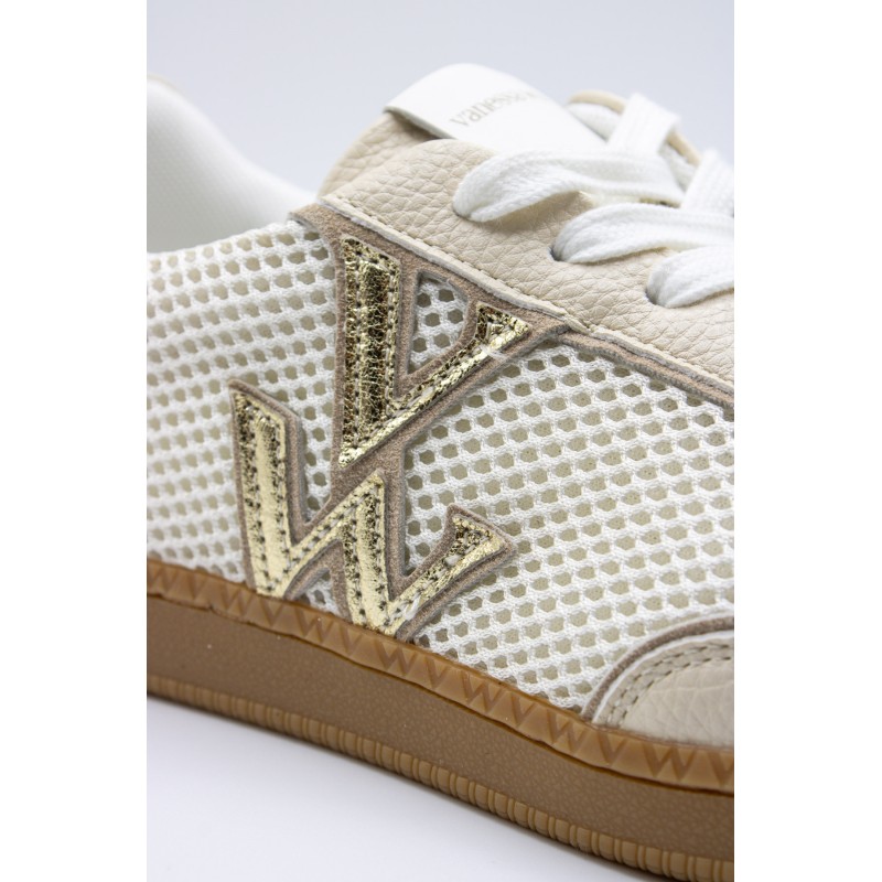 Baskets Vanessa Wu BK2843 Aura femme écru et doré