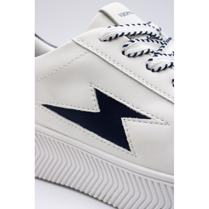 Baskets Vanessa Wu BK2838 Jane blanc bleu marine