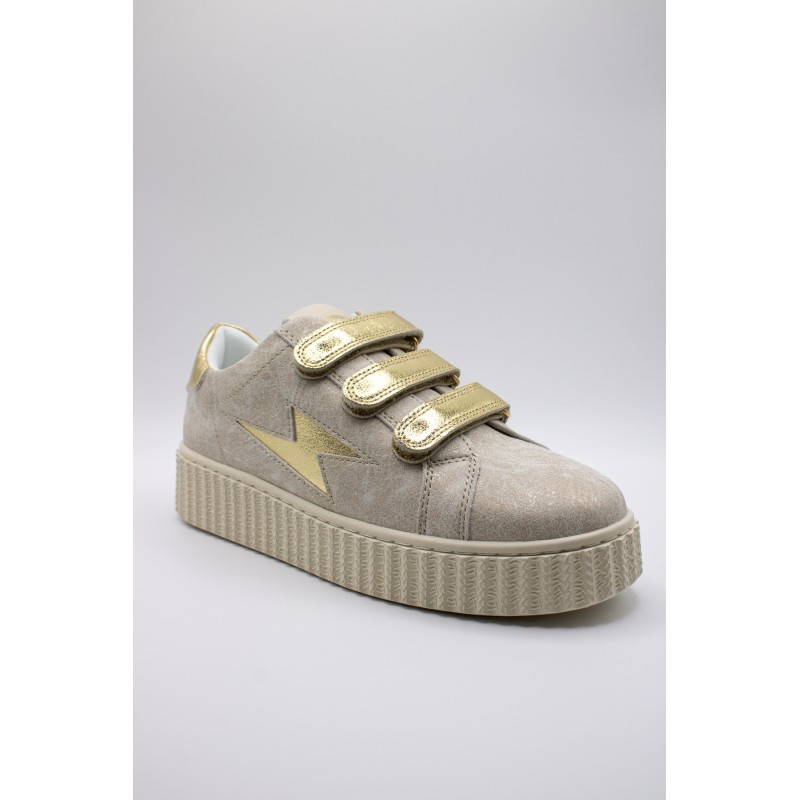Baskets Vanessa Wu BK2830 Maggie beige et or