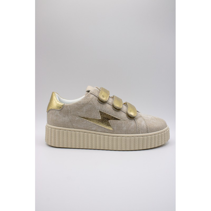 Baskets Vanessa Wu BK2830 Maggie beige et or
