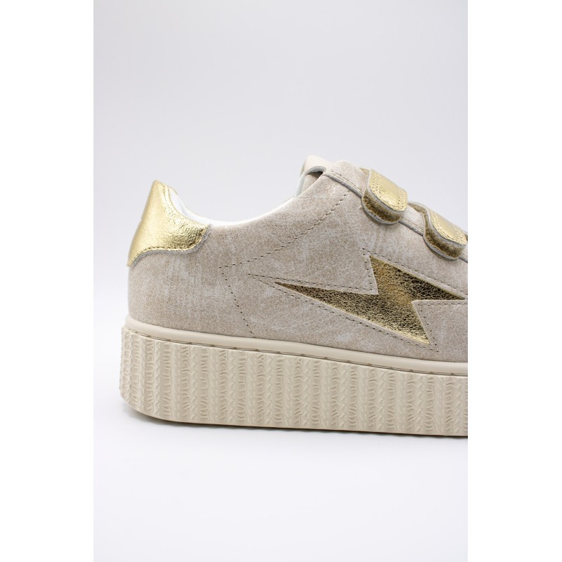 Baskets Vanessa Wu BK2830 Maggie beige et or