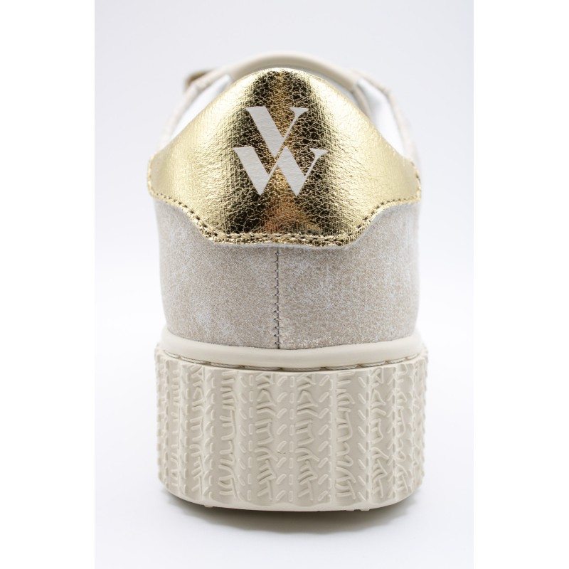 Baskets Vanessa Wu BK2830 Maggie beige et or