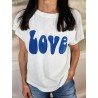 T-shirt blanc Love coton lin FIVE femme