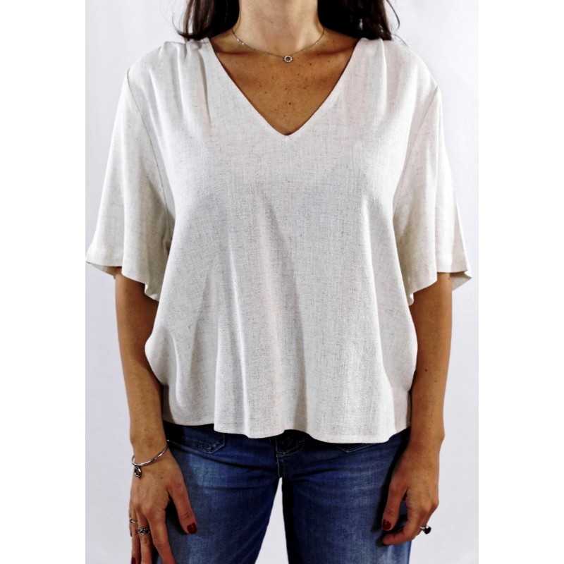 Top sable Violon Grace & Mila manches courtes femme