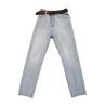 Jean slim bleu clair femme Please ceinture